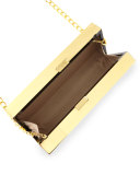 Natalie Rectangle Shell Minaudiere, Coral/Multi