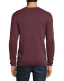 Interlock Long-Sleeve Cashmere Sweater, Burgundy