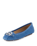 Fulton Suede Logo Moccasin, Vintage Blue