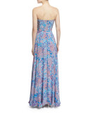 Tamara Strapless Sweetheart Printed Gown 