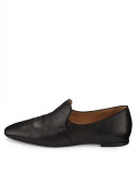 Alys Leather Slipper Flat, Black