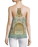 Shoestring-Strap Embellished Tank, Granada Dream