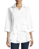 Jenna Tiered-Ruffle Long Blouse