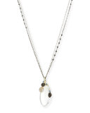 Botanical Leaf Rock Crystal Pendant Necklace