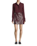 Irenah Wilmore Leather Miniskirt, Garnet