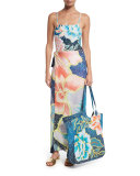 Arcadia Floral-Print Beach Tote Bag