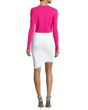 Asymmetric-Hem Pencil Skirt
