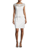 Lace Peplum Sheath Cocktail Dress