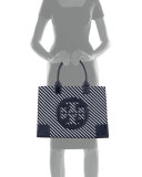 Ella Striped Nylon Tote Bag