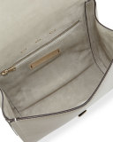 Sabrina Alligator Flap Crossbody Bag, Gray