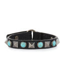 Rockstud Rolling Leather Bracelet