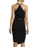 Sleeveless Faux-Wrap Dress