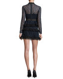 Star Lace-Paneled Mini Dress