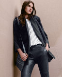 Reversible Zip-Front Fur Vest, Navy