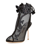 Harmony Mesh 3D Butterfly Bootie, Black