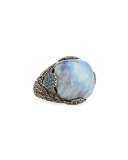 18mm Moonstone & Agate Ring