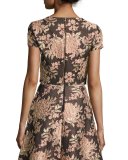 Sarina Boxy Floral Jacquard Top, Multicolor