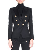 Classic Double-Breasted Blazer, Black