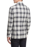 Ombré Plaid Two-Button Sport Coat, Crème/Black