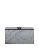 Jean Solid Acrylic Clutch Bag, Steel Pearl