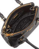 Saffiano Mini Double-Zip Tote Bag, Black (Nero)