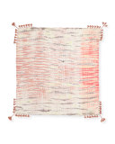 Spectrum Modal/Silk Shibori Scarf W/Tassels, Watermelon