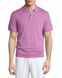 Short-Sleeve Cashmere-Silk Polo Shirt