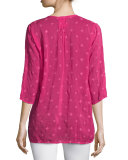 Avalon 3/4-Sleeve Pintucked Tunic, Plus Size  