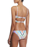 Rainbow-Printed Underwire Bustier Swim Top