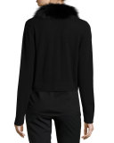 Cashmere Fur-Trim Shrug