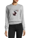 Perfume Sequined Grace Jumper, Light Gray Marl