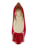 Gommette Patent Ballerine Flat, Dark Ruby