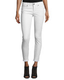 Prince Mid-Rise Skinny Ankle Pants, Chalk