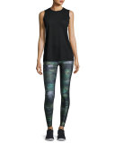 Tall Band Heathered Camo Performance Leggings, Multicolor Pattern