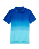 Dip-Dyed Basic Mesh Polo Shirt, Pacific Royal, Size 2T-4T
