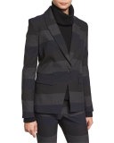 Kanae Khan Striped Blazer, Gray