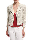 Jaelle Crocheted-Knit Asymmetrical Jacket