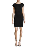 Scoop-Back Jersey Top, Black