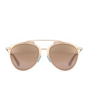 "Dior Reflected" Peaked Aviator Sunglasses, Copper