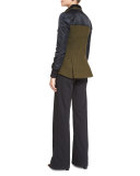 Wisteria Colorblock Flight Blazer, Army Green/Black
