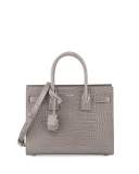 Sac de Jour Nano Grained Leather Satchel Bag, Gray