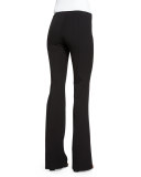 Mid-Rise Flare-Leg Pants, Black