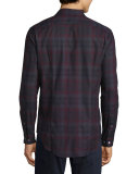 Plaid Lightweight Flannel Sport Shirt, Red Multi