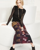Patchwork Column Skirt, Gardenia