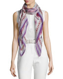 Srinagar Maxi-Carre Soffio Printed Scarf