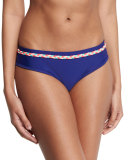 Braided-Trim Hipster Swim Bottom