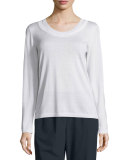 Double Scoop-Neck Silk-Blend Sweater