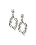 Pavé Crystal Swirl Drop Clip Earrings
