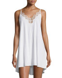 Tranquility Lace-Trim Chemise, White