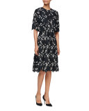 Floral Lace Bolero, Black/Ivory
